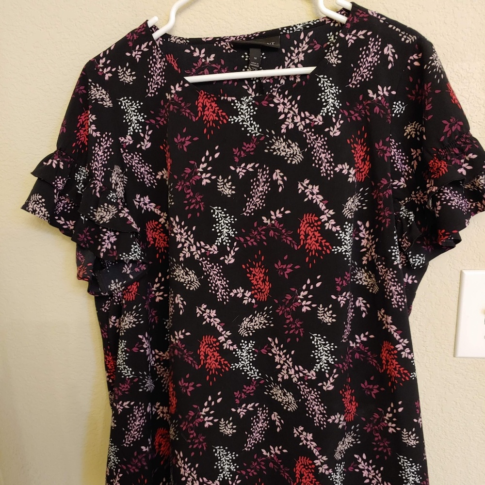 Black Leafy Blouse